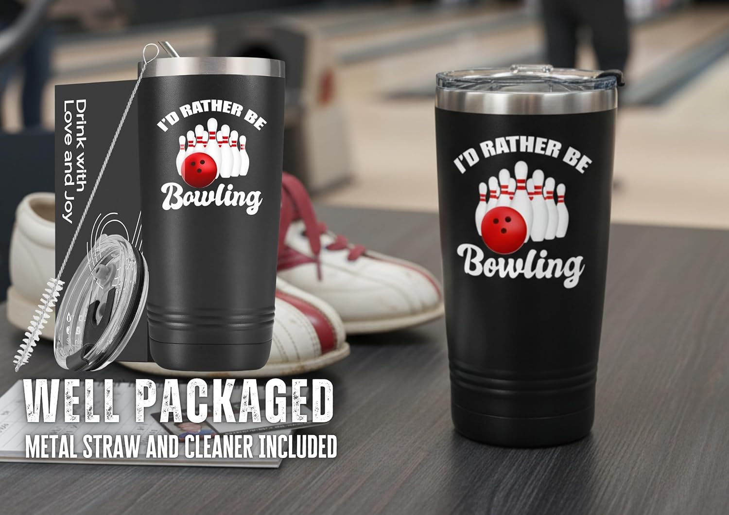 Onebttl Bowling Gifts for Men, Women, Bowling Lovers, I'd Rather be Bowling, 20oz Stainless Steel Insulated Tumbler - Image 6