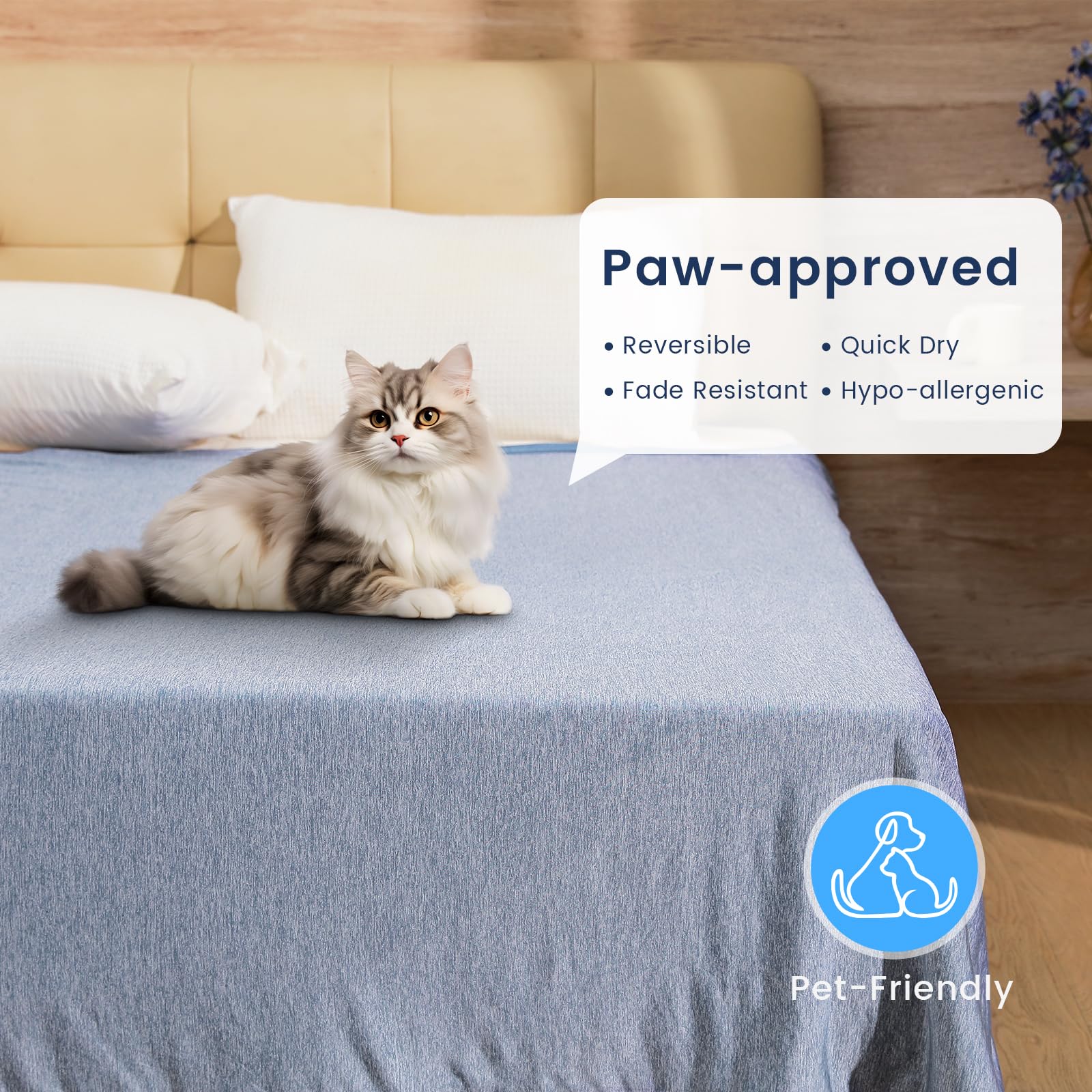 Coperta di Estiva Rinfrescante, Q-Max>0,45 Summer Cooling Blanket in Fibra Fresca per Letto Singolo Viaggio Adulto Bambini, Traspirante, Leggero, Matrimoniale, 130x170 cm, Blu