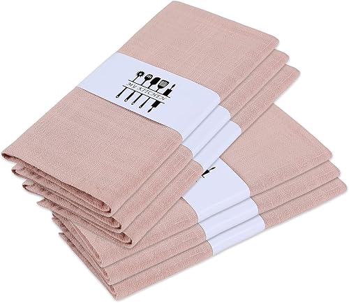 Miniatura 7 de Juego de 6 servilletas de lino de algodón lavable natural, rústico, suave, cómodo y reutilizable, para celebración de bodas y decoración de fiestas,