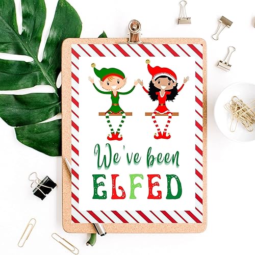 Miniatura 7 de You've Been Elfed | Paquete de 25 | Tamaño de papel estándar de 8.5 x 11 pulgadas | Hemos sido elfed | Diseño rojo, blanco y verde Navidad con mocos