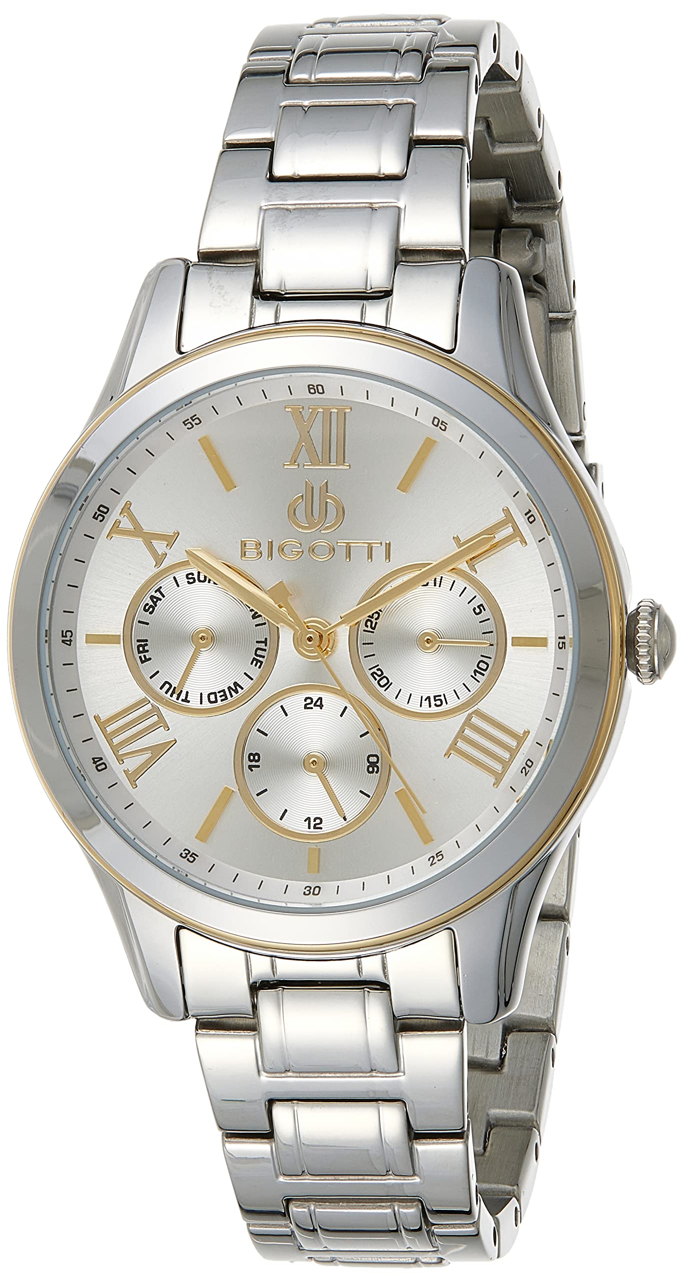 Bigotti MilanoBigotti BG.1.10343-4 Milano Stainless Steel Strap Watch for Women, Silver/Gold
