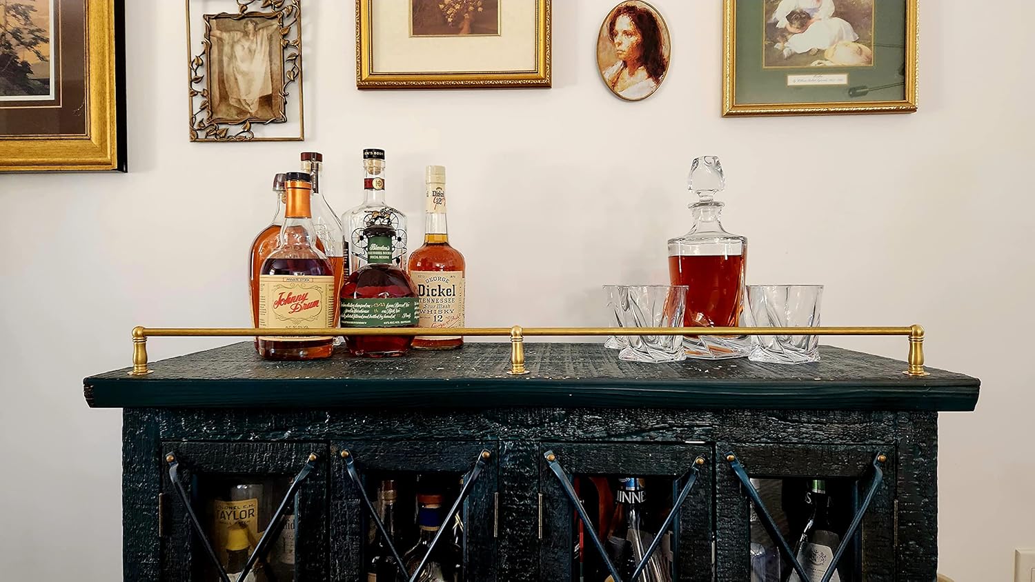 Brass Shelf Rail Unlacquered Unfinished 23.5" (2 x 11" Rail Segments) with Complete Installation Kit