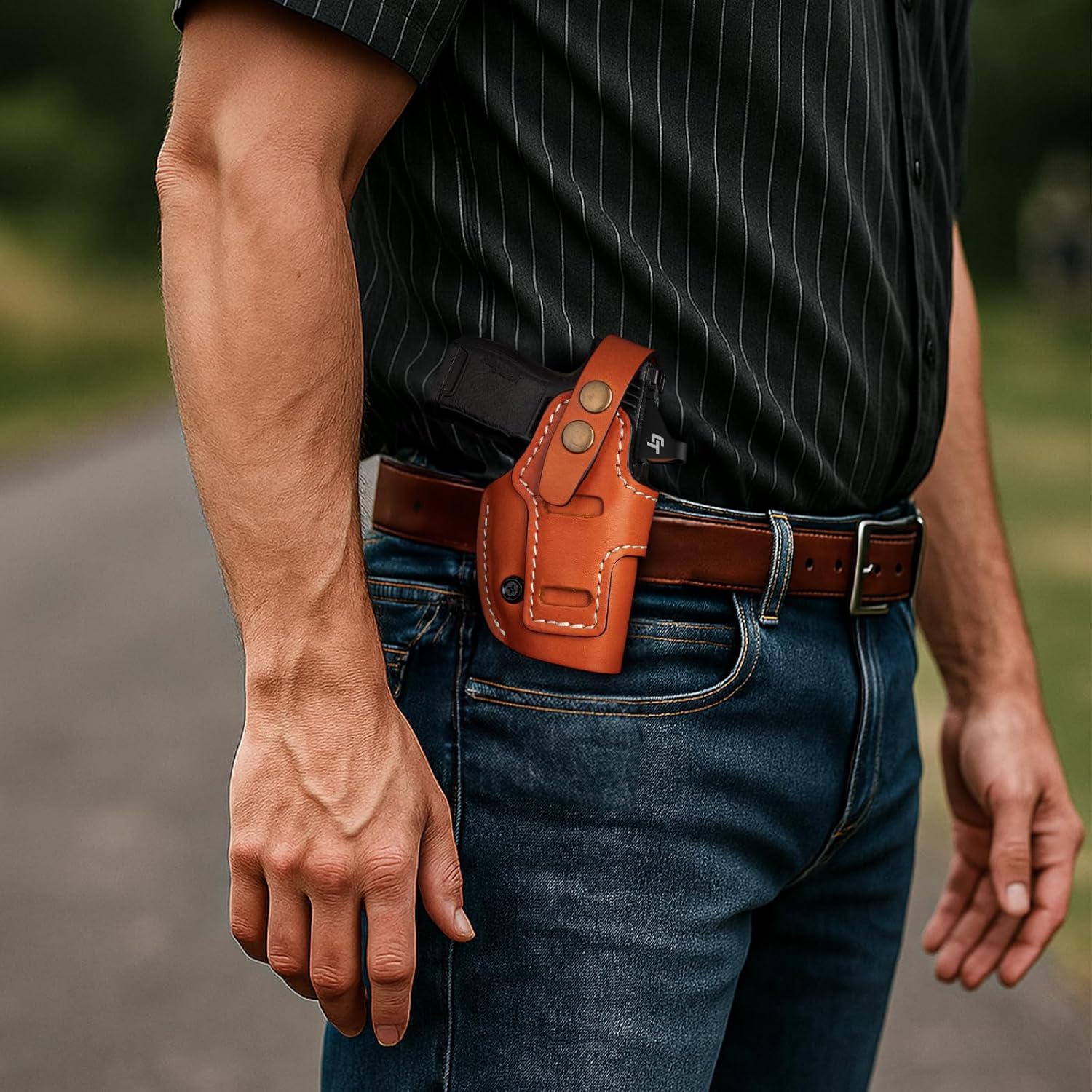 Universal Leather Holster for Sig P365, Ruger LCP 380, LCP 2, LCP Max, G42, M&P Bodyguard and Similar Size Micro/Pocket Pistols – IWB and OWB Convertible, Optic Ready, Ambidextrous, Brown