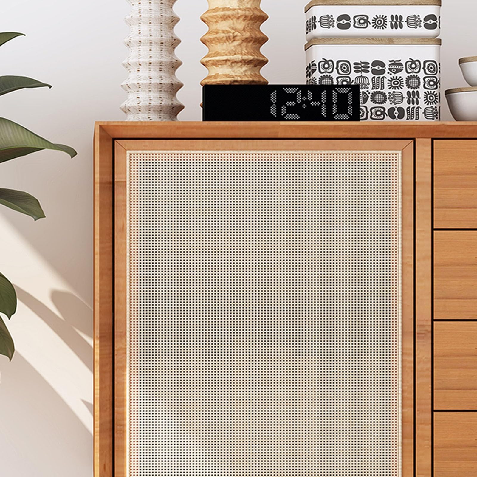 Armadio cucina Mobile in rattan con ante e cassetti for riporre gli oggetti stoccaggio(100 * 42 * 80cm)