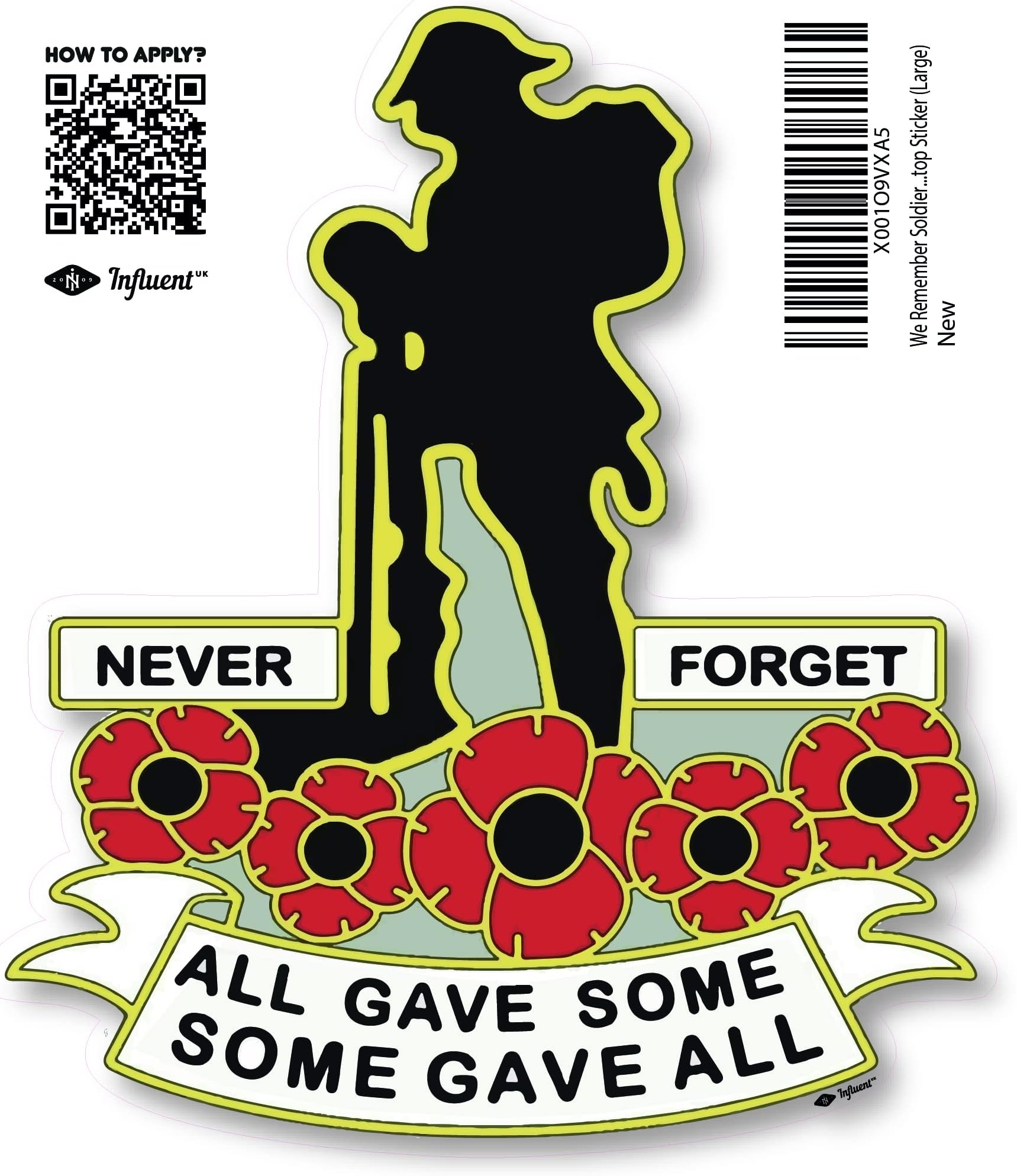 2 x Remembrance Window Sticker for Car Window Purple Poppy Window
