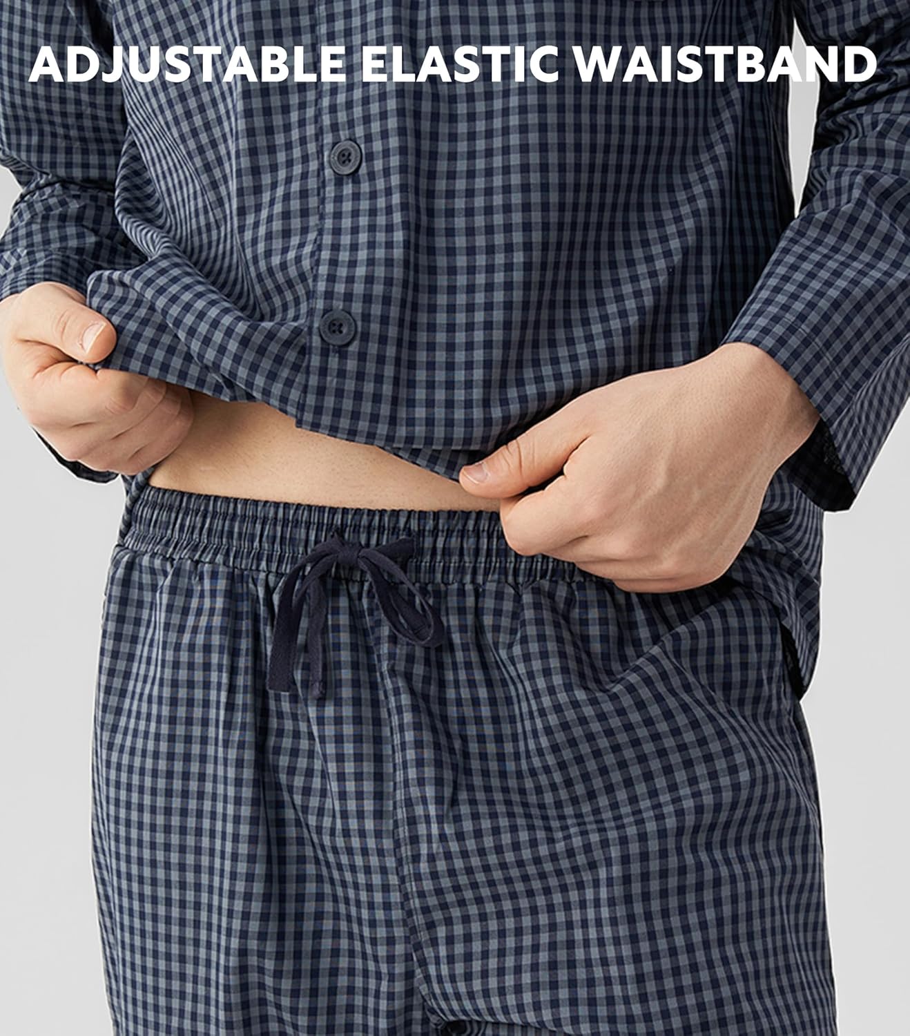 DAVID ARCHY Men's Pajama Set Woven Cotton Pjs Plaid Lounge Set Button-Up Sleepwear Lightweight & Breathable Loungewear - Image 6