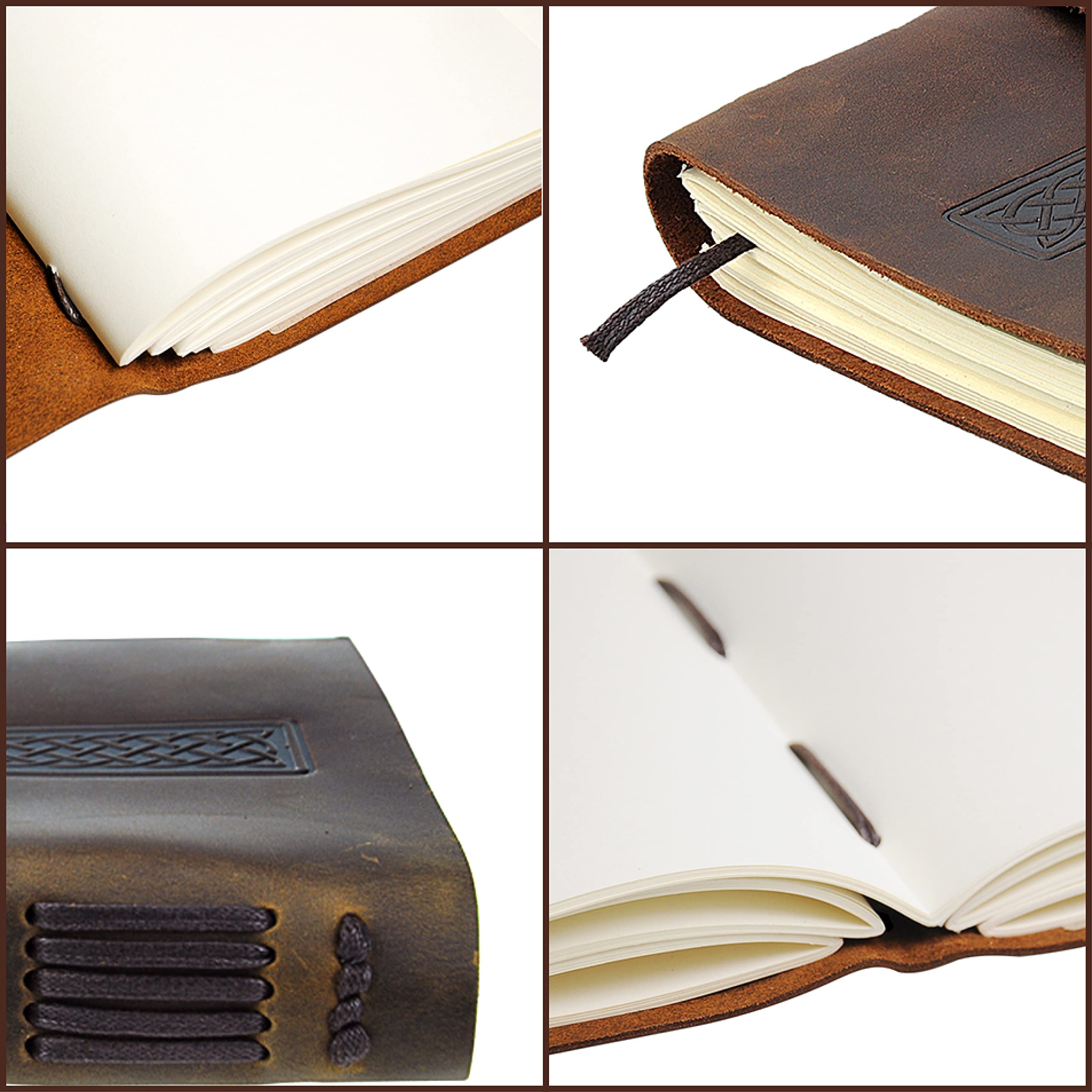 Carnet de Notes Cuir Véritable Journal Avec Croix Celtique En Relief A5 Carnet de Voyage à La Main Vintage Écriture Notebook Pour Hommes & Femmes Antique Cahier Rustique 21x15cm Pour Notes Sketchbook