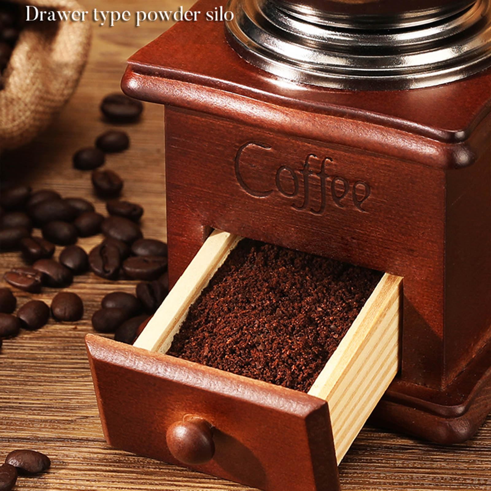 Juego de molinillos de café clásicos de madera y prensas francesas de vidrio con filtro de acero inoxidable 304 para amantes, molinillos ajustables de primera calidad con prensas francesas para una