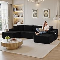 Vista 69 de Sofás seccionales de 96 pulgadas para sala de estar, sofá de nube tapizado en forma de L, sofás modulares modernos con diván