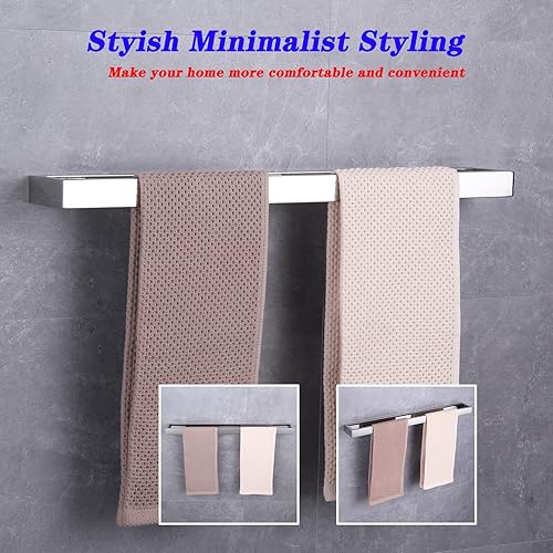 Miniatura 4 de GERZWY Toallero de baño de 24 pulgadas, de acero inoxidable, estilo contemporáneo, montaje en pared, acabado pulido HG1701(60)-JG