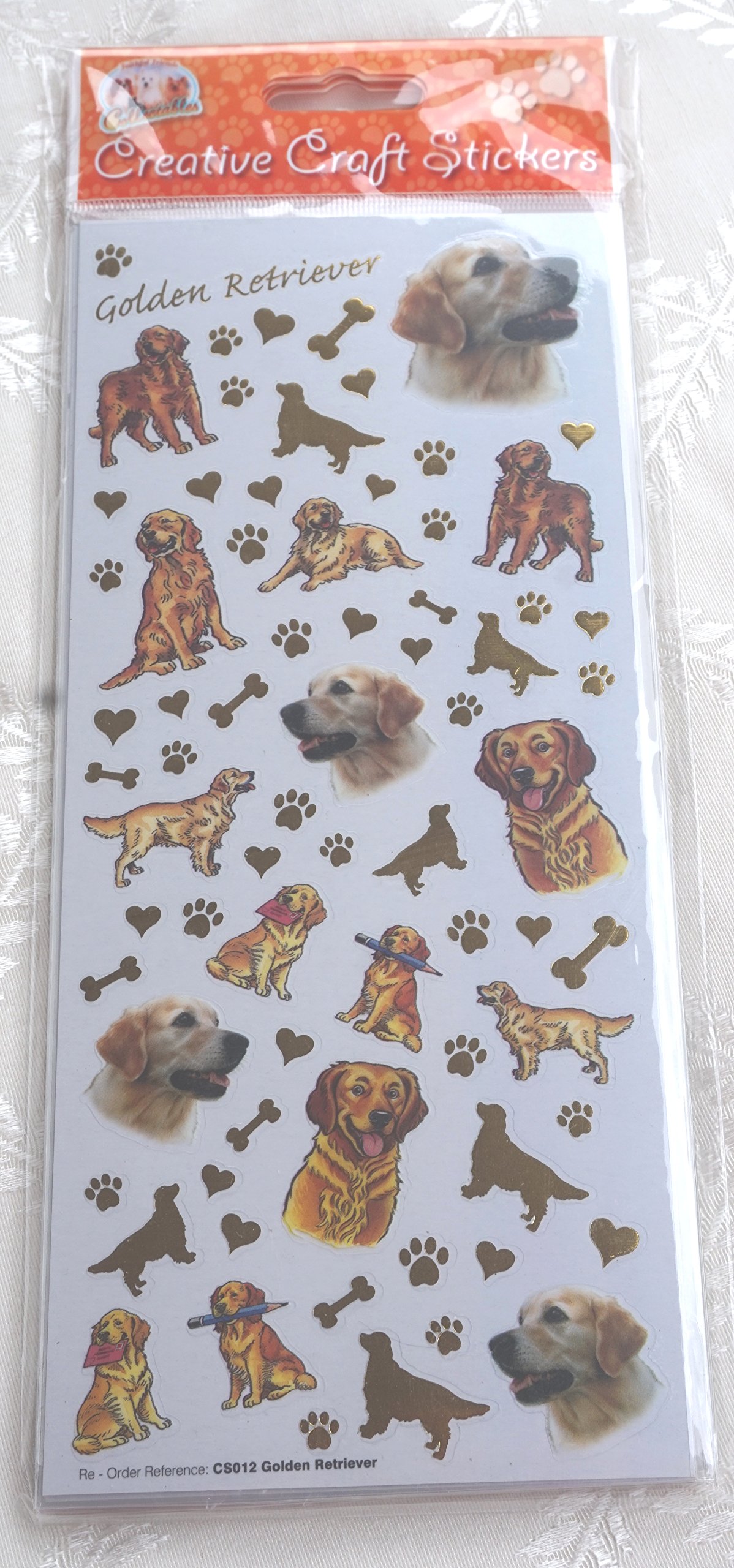 Dog Breed Craft Stickers - Golden Retriever - for Scrapbooking, Card Craft ETC