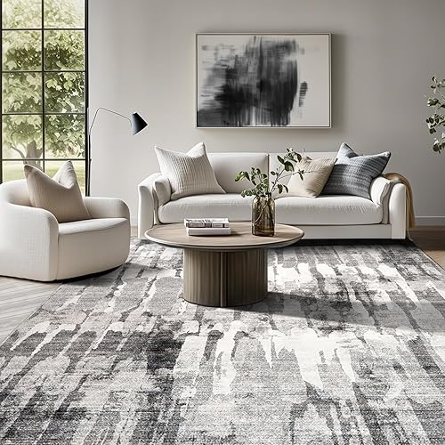 Vista 170 de jinchan Alfombra de pasillo de 2 x 6 pulgadas, lavable, moderna, abstracta, gris, con estampado múltiple, alfombra para interiores, contemporánea