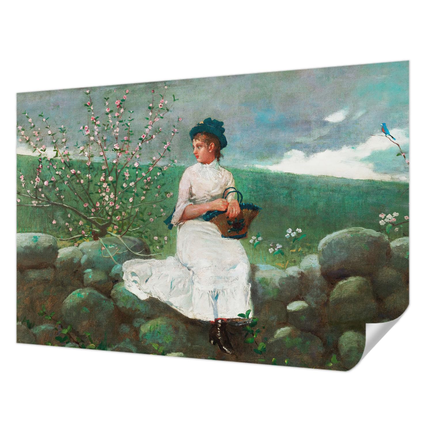 Papier peint adhésif Tulup 152x104 cm Paix fleurie pour une décoration murale moderne