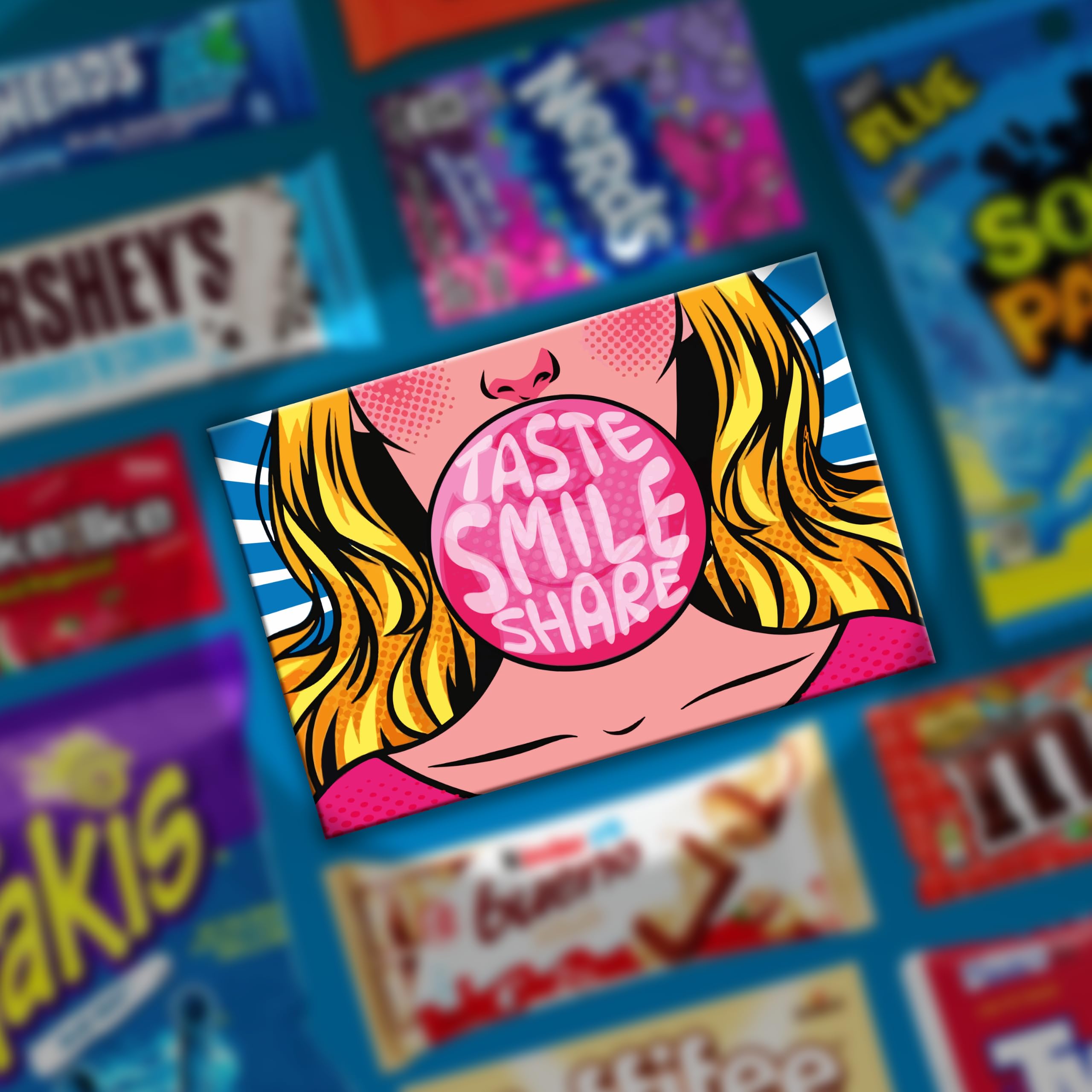 Sweets USA Candy BOX | 21 sztuk | Słodkie cukierki | Import z USA | Urodziny | Pudełko cukierków | Narodowy Dzień Najlepszych Przyjaciół | Odżywianie | Candy & Bar ®
