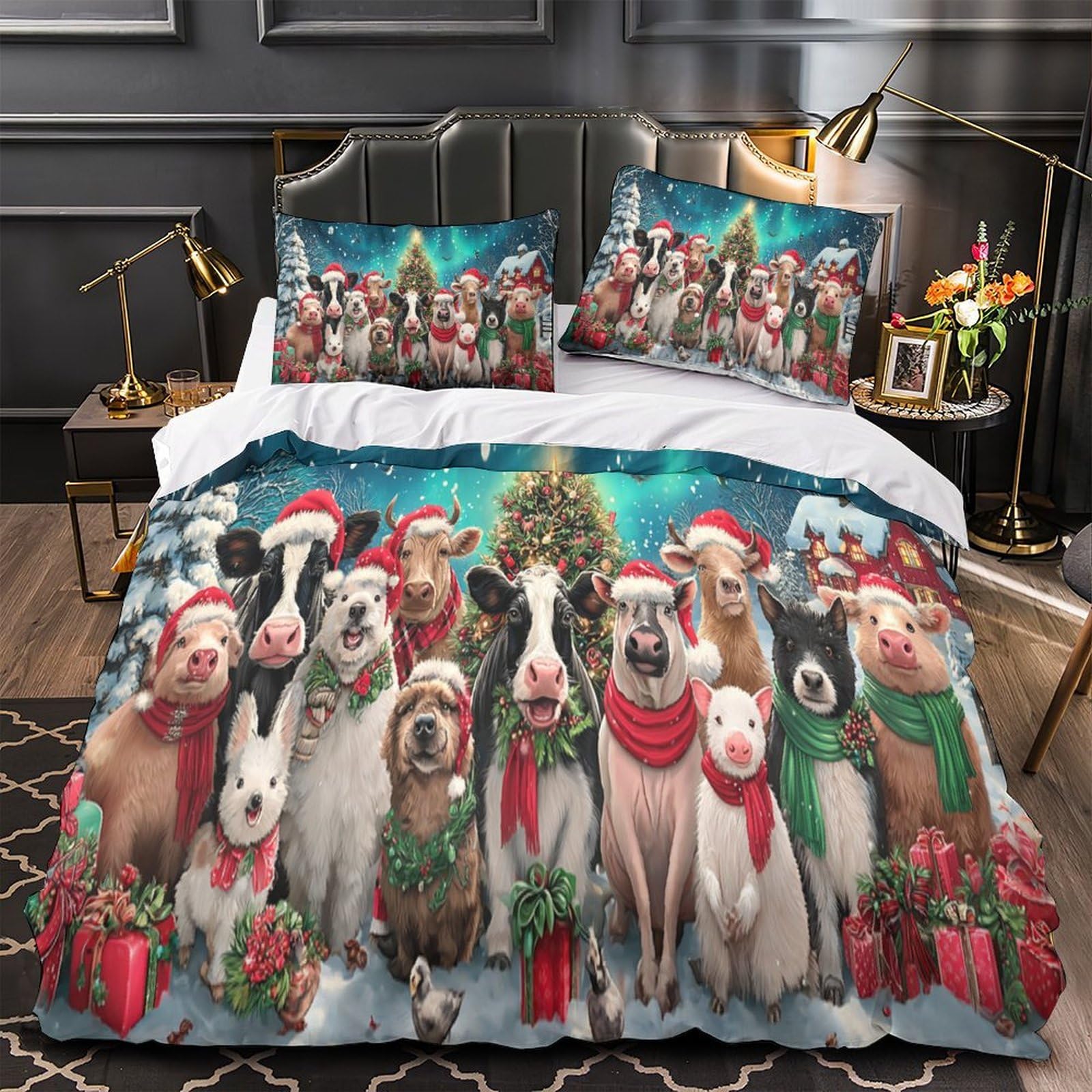 Parure de lit 200x200 Chow-Chow housse couette 3D respirante