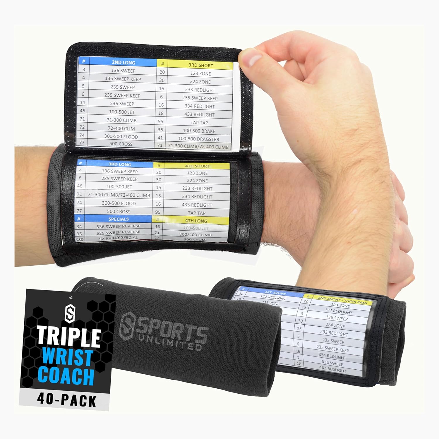 Sports Unlimited Youth Wrist Coach Pack (40) - Football/Baseball Wristbands