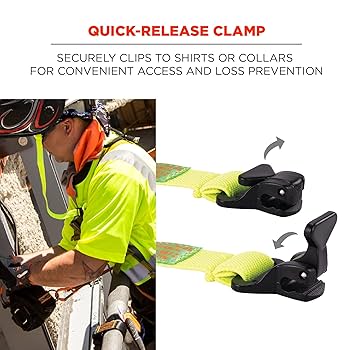 Amazon.com: Hard Hat Lanyard with Clamp,Elastic,Lime