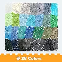 Vista 2 de 2800 piezas de ladrillos de píxel, placas redondas 1 x 1 – 28 colores de bloques de construcción piezas y piezas – Pixel Arts Dots Kit de accesorios