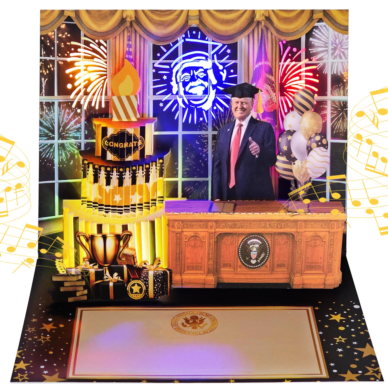 Graduation cards 2025 pop up Greeting Card with Music &Lights, Congratulations personalized gift for high school, college, university master's,