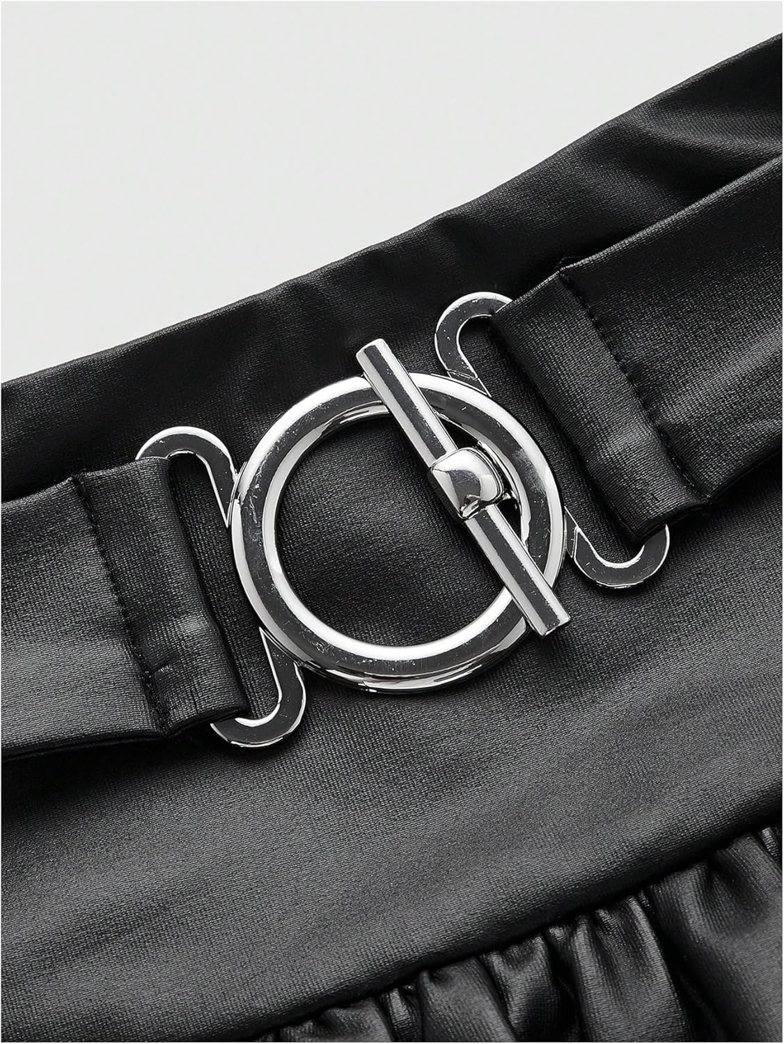 Floerns Women's Leather Y2k Mini Skirt Layered Ruffle Gothic Punk Low Rise Waist Skirt - Image 4