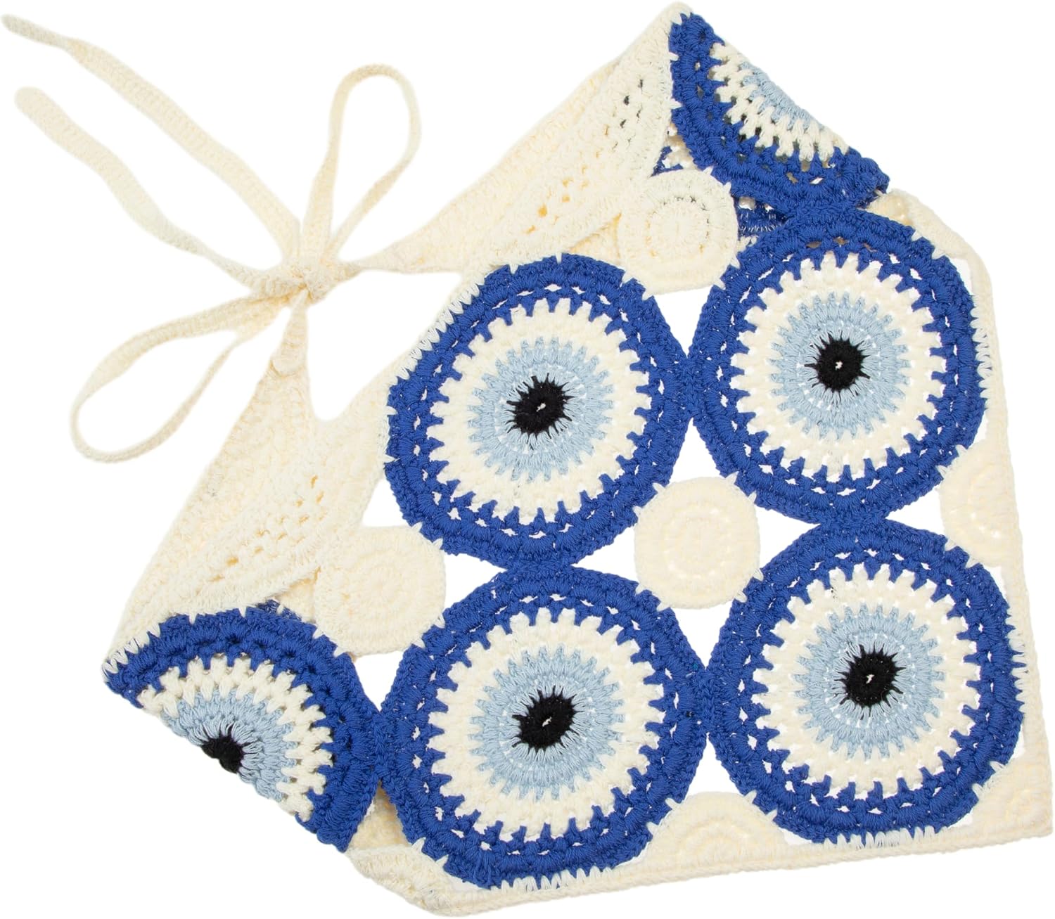 Handmade Crochet Triangle Bandana with Cute Animal Patterns Elegant Adorable Kerchief