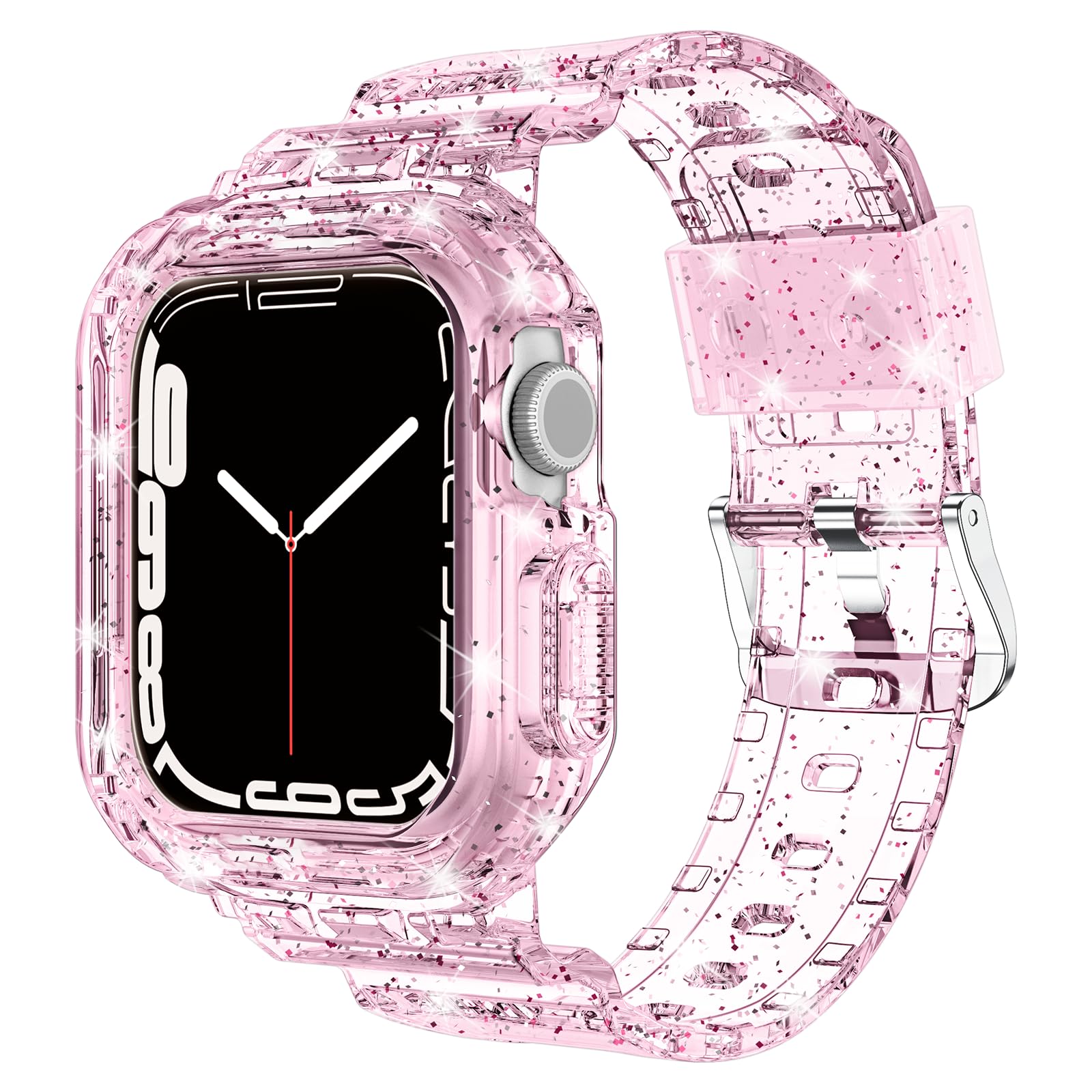 Tensea Compatible for Apple Watch Band 38mm 40mm 41mm 42mm 44mm 45mm 46mm 49mm for Women Men, Cute Soft Strap with Bumper Case, Wristband Accessories