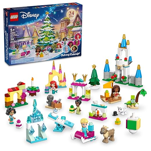 LEGO Disney 43253 - Calendario dell'Avvento 2024 per bambini, con mini build e 8 minifigure, dai 5 anni in su, idea regalo per ragazze e ragazzi
