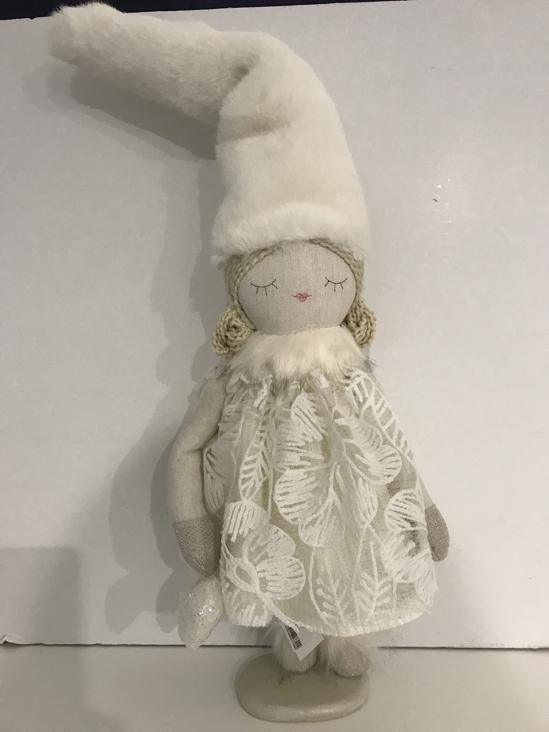 Ange blanc brodé Mascagni H 65 cm figurine géante pour illuminer votre salon