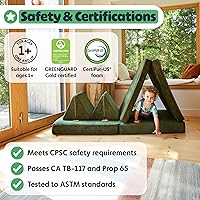 Vista 5 de Nugget - El sofá de juego original para niños - Sofá modular de espuma infantil para sala de juegos, imaginación y juego creativo de extremos Bambú