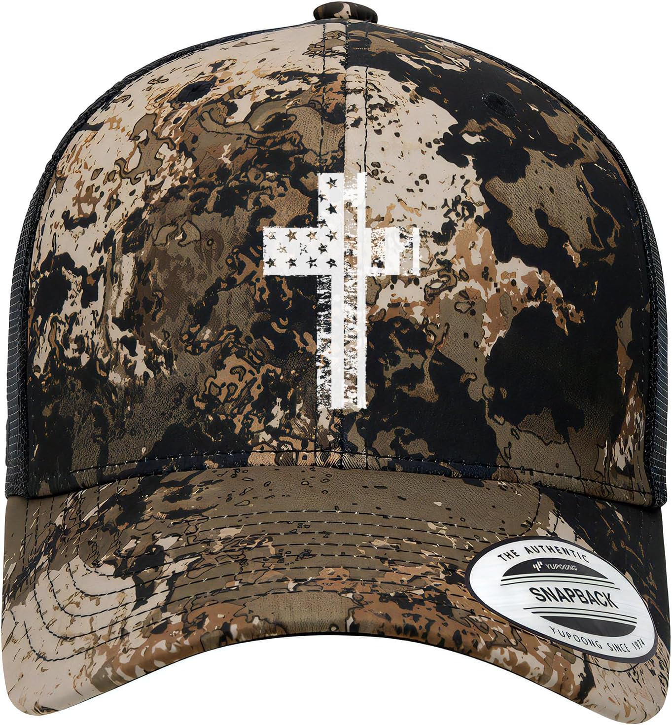 Tactical Pro Supply USA Camo American Flag Snapback Hat for Men and Women | Embossed Logo Patriotic Mens Trucker Hats