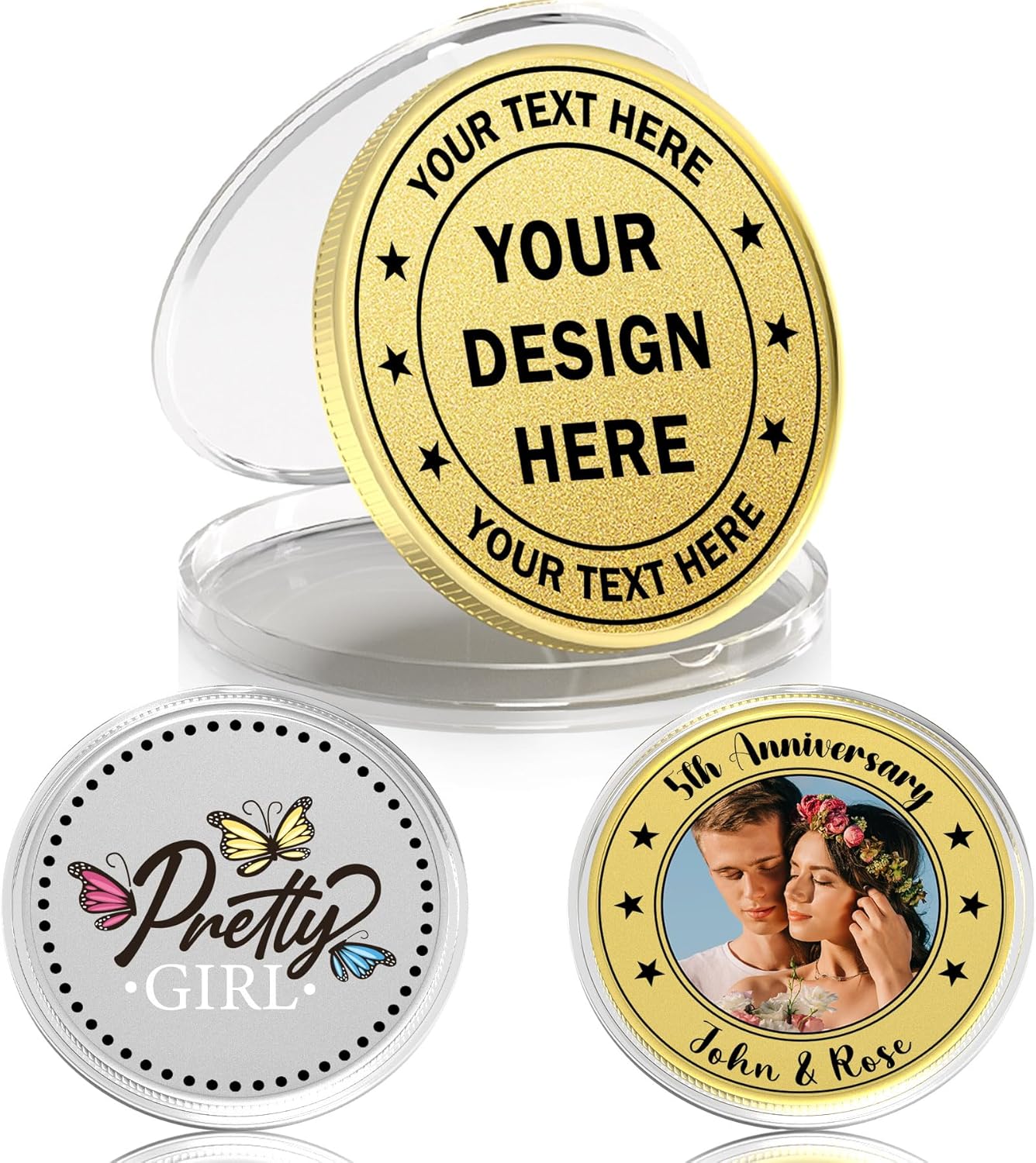 Amazon.com: Custom Coin 10 PCS, Custom Challenge Coins Print with Logo ...