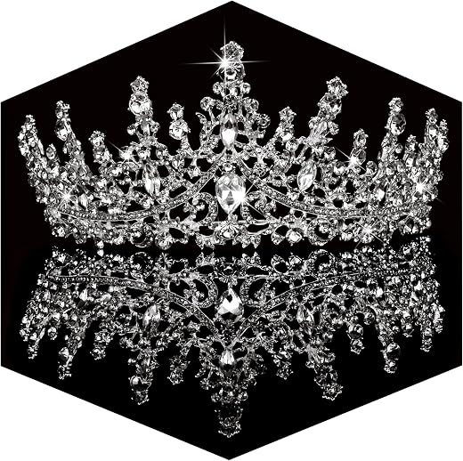 TOBATOBA Silver wedding tiara for women crystal tiaras and crowns for women wedding tiaras for bride royal queen crown hea...