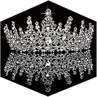 Vista 12 de TOBATOBA Tiaras de Cristal para Boda, Coronas de Cumpleaños para Mujeres, Diadema de Corona de Reina Real, Tocados de Princesa Quinceañera