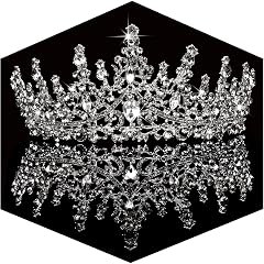 TOBATOBA Silver Wedding Crystal Tiaras and Crowns for Women Bride Royal Queen Headband Princess Quinceanera Headpieces for Birthday