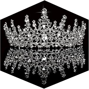 TOBATOBA Silver Wedding Crystal Tiaras and Crowns for Women Bride Royal Queen Headband Princess Quinceanera Headpieces for Birthday