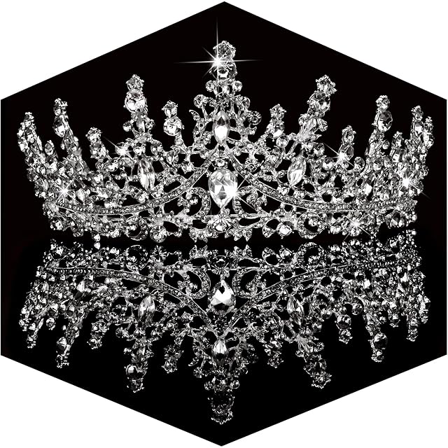 TOBATOBA Silver Wedding Crystal Tiaras and Crowns for Women Bride Royal Queen Headband Princess Quinceanera Headpieces for Birthday