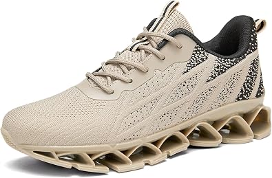 Mens Running Shoes Casual Sport Athletic Fashion Walking Sneakers Lace up Blade Non Slip Breathable Mesh