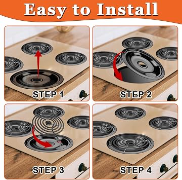 5304430149 5304430150 Porcelain Drip Pan Set & MP22YA Electric Range Burner Element Unit Set Replaces 318067041 318067051 by Cenipar-Compatible with Frigidaire Kenmore Crosley Range Oven/Stove