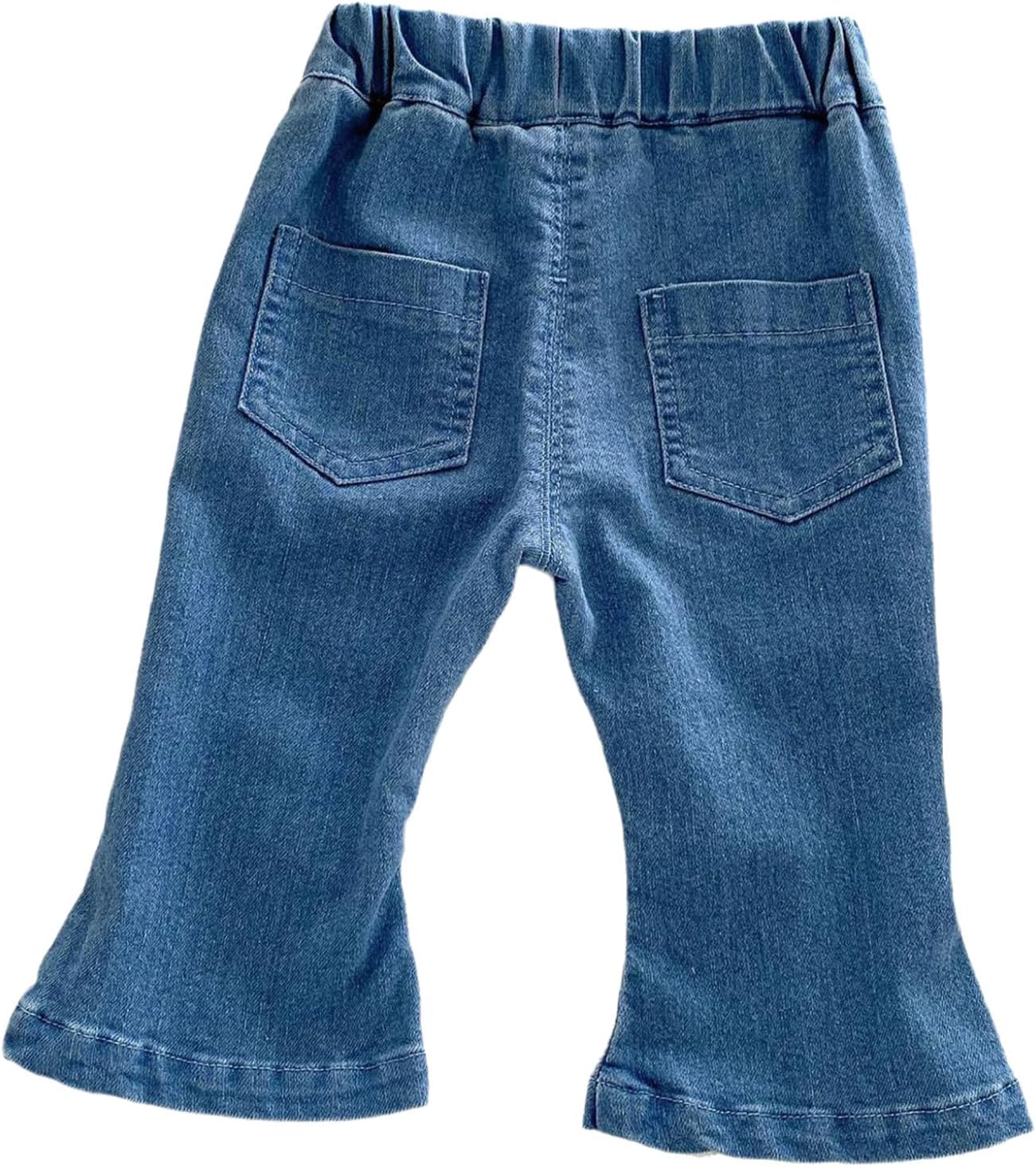 Toddler Baby Girls Fashion Jeans Bow Embroidered Stretch Lace Patchwork Spring Denim Pants