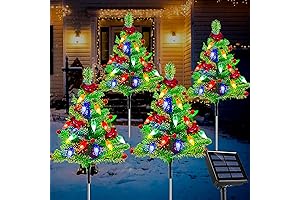 4-Pack Solar Pre-Lit Christmas Tree Lights: Enchanting Outdoor Christmas Decorations
