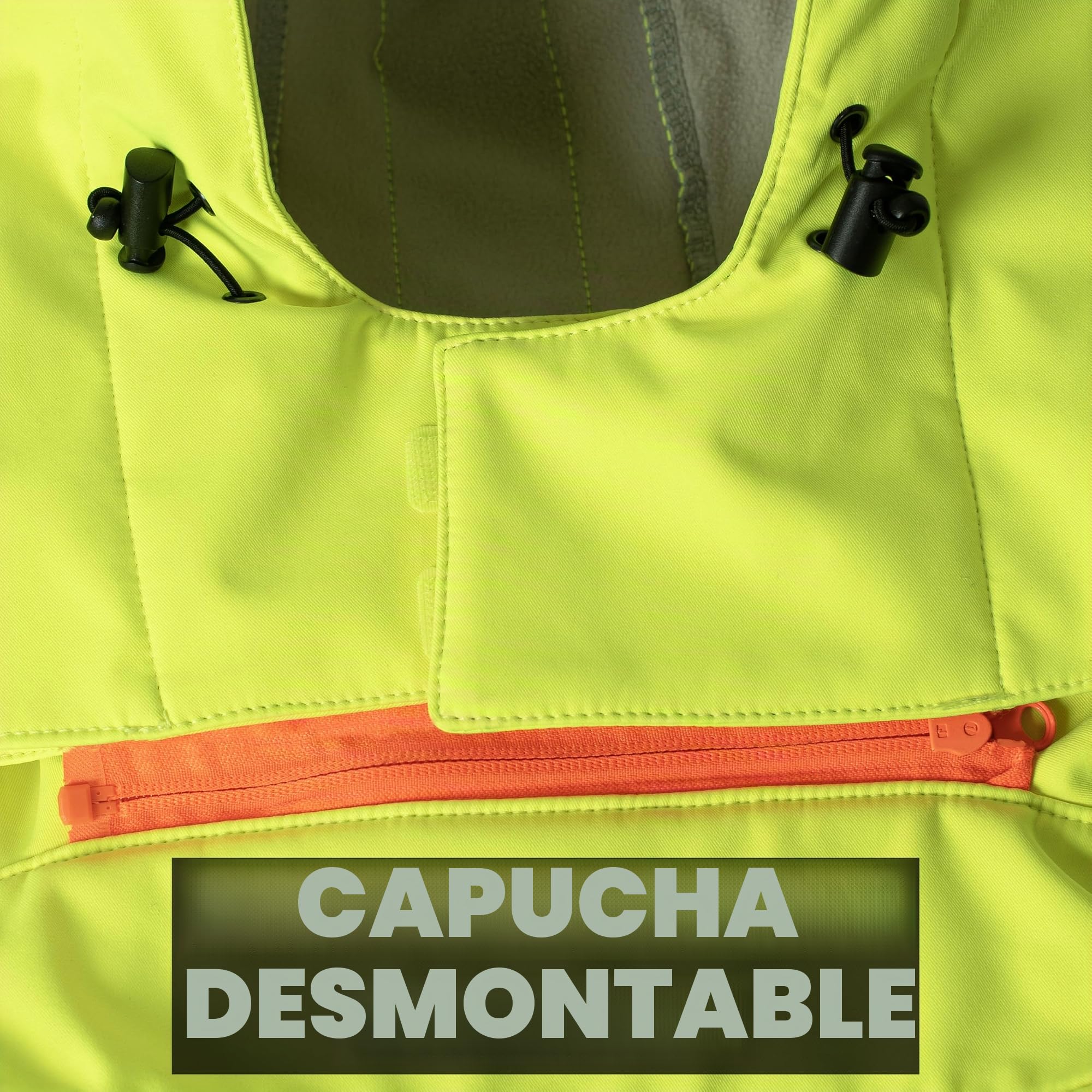 ACE Neon Lite Chaqueta de alta visibilidad - chaqueta softshell de advertencia incl. reflectores y capucha desmontable - EN ISO 20471
