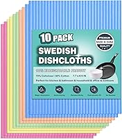 Vista 1 de METUUTER Paquete de 10 paños de cocina suecos para cocina, paños de cocina reutilizables compostables de celulosa para uso doméstico
