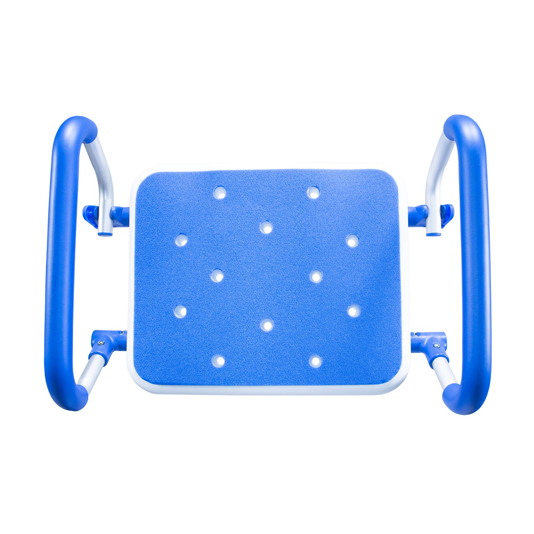 PCP Banco de baño para ducha, asiento de seguridad, brazos oscilantes, altura ajustable, taburete médico para personas mayores, color azul