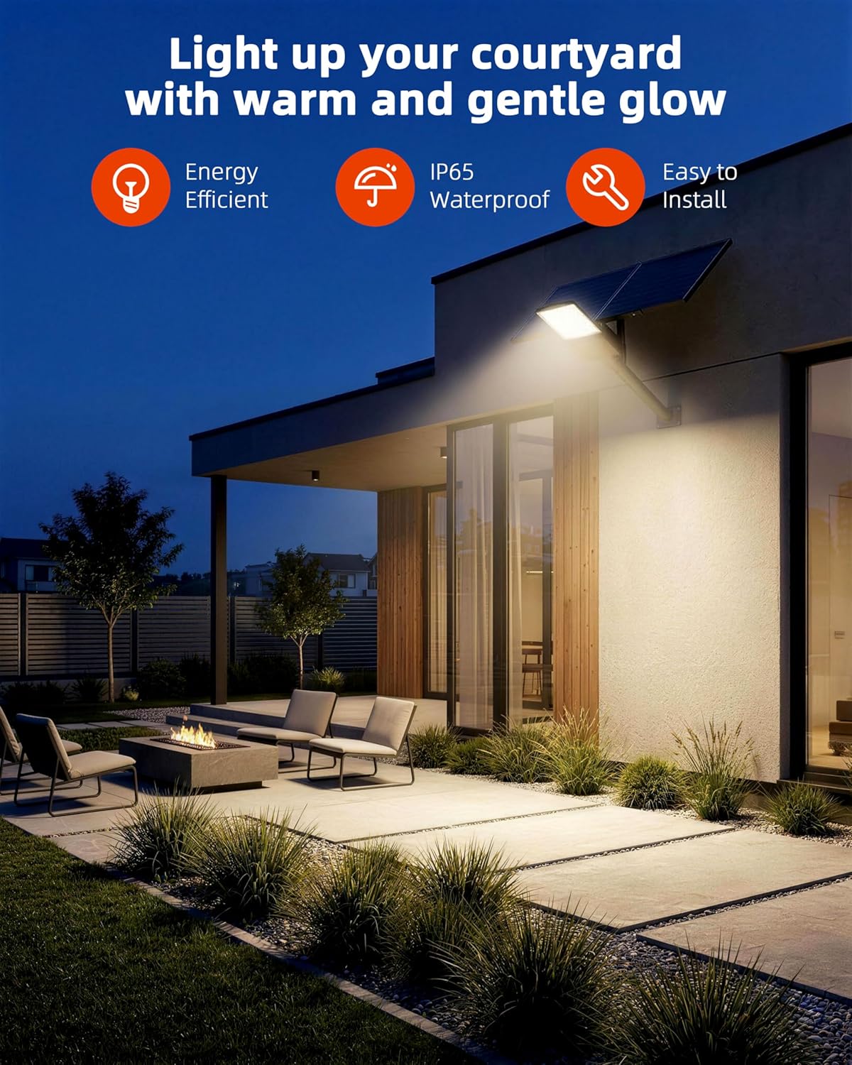 Long Lasting Solar Street Lights LZ-21000W,Dusk to Dawn,Super Bright Street Light,85000mAh Battery,2x60W Solar Panels,Outdoor Flood Lights,Waterproof,Parking lot Light 6500K