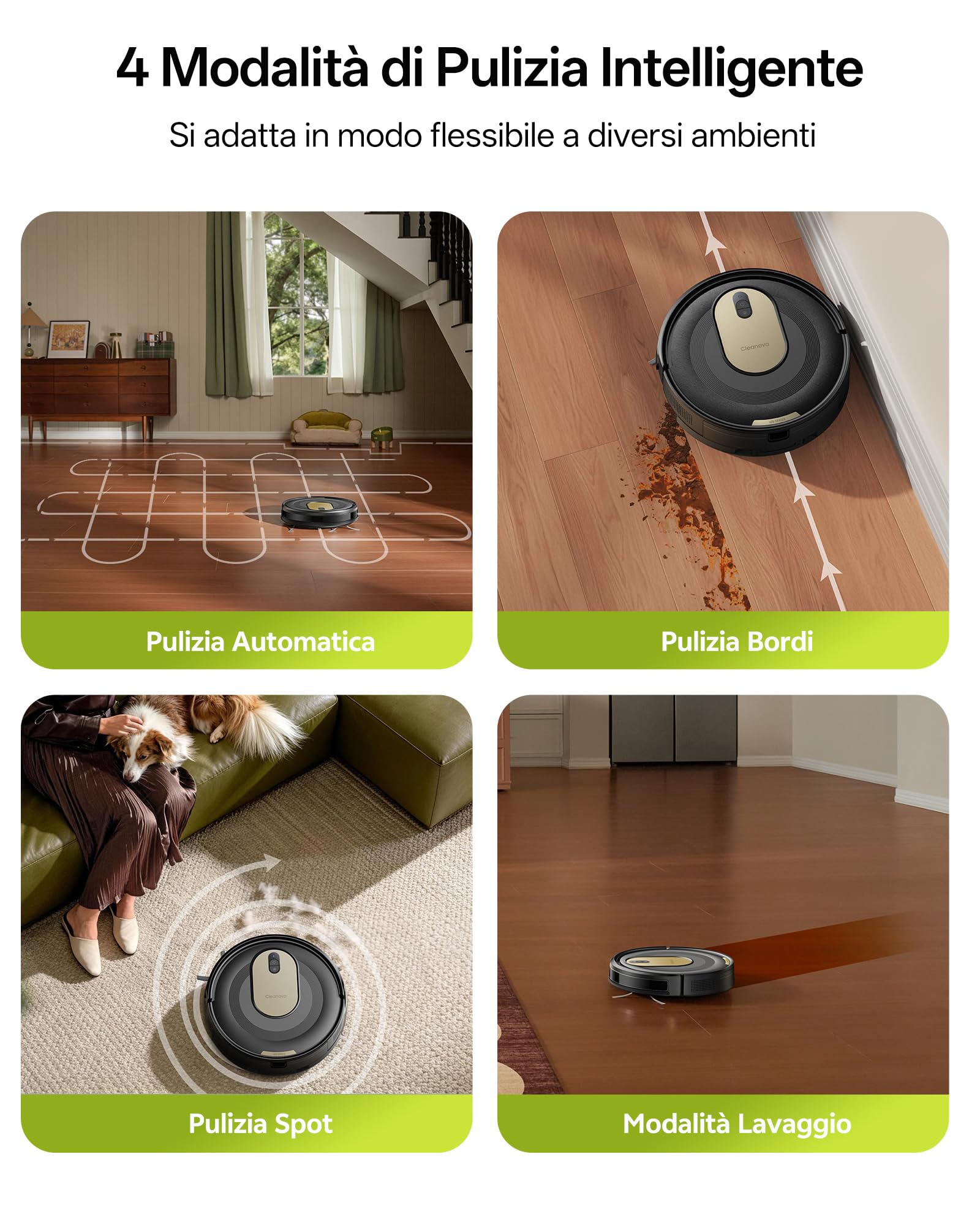 Vexilar W8 Robot Aspirapolvere Lavapavimenti 8,000Pa 2,5 Ore, Silenzioso Aspirapolvere Robot Potente per Pavimenti/Tappeti,Controllo Vocale/APP/Telecomando