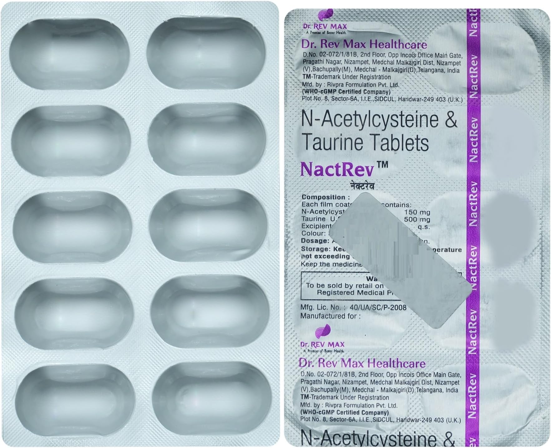 Nactrev 150/500 - Strip of 10 Tablets