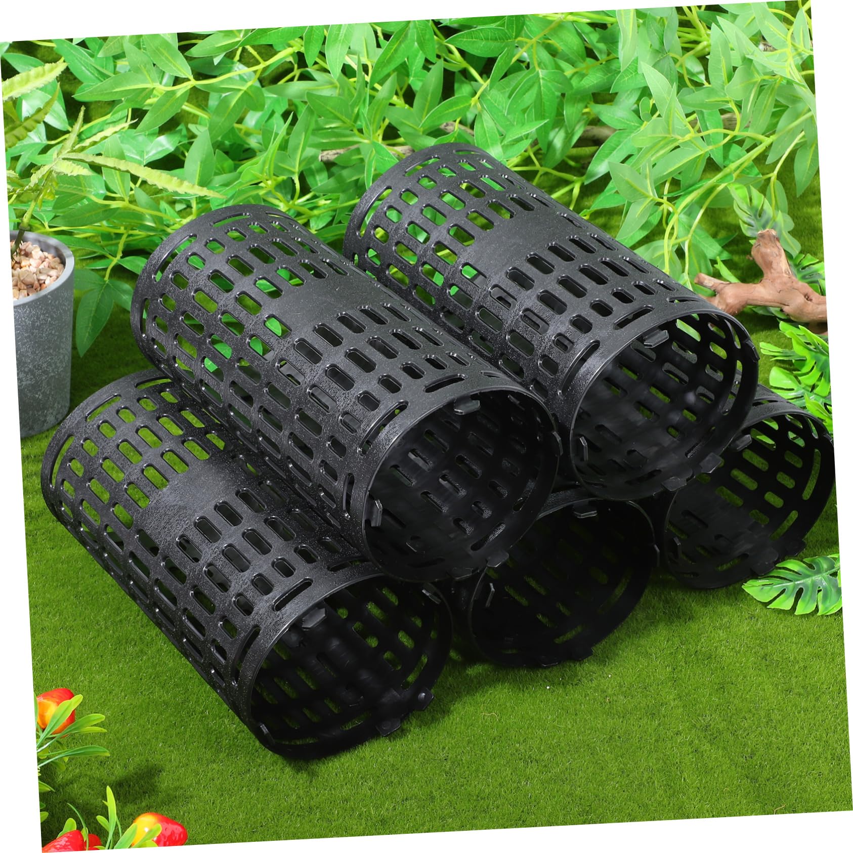 8pezzi Protezione per Tronchi Albero Nera da Protezione Versatile per Alberelli e Piante Design Espandibile e Drenaggio Efficiente Barriera Contro Danni Ambientali e Animali