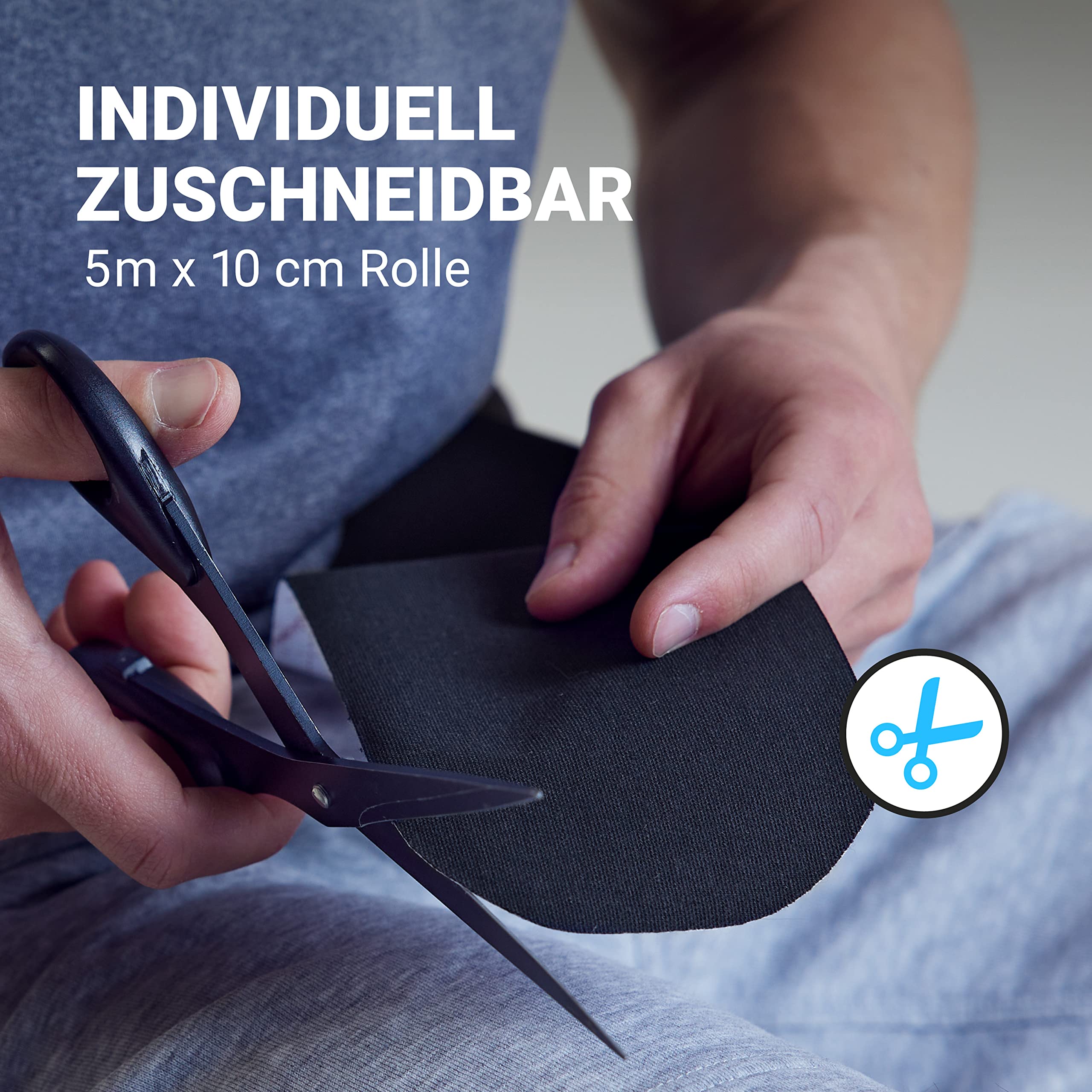 TRUETAPE Kinesiotapes extra breit I Kinesiologie Tape (10cm x 5m) | Tape für große Muskelgruppen | hautfreundlich, wasserfest und schweißresistent | schwarz (Packung mit 5)