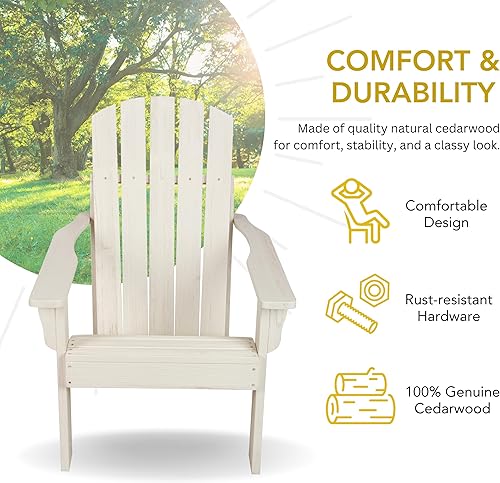 Miniatura 4 de Silla de Adirondack de madera moderna de mediados de siglo de Shine Company, sillas de patio para hoguera al aire libre, respaldo y asiento