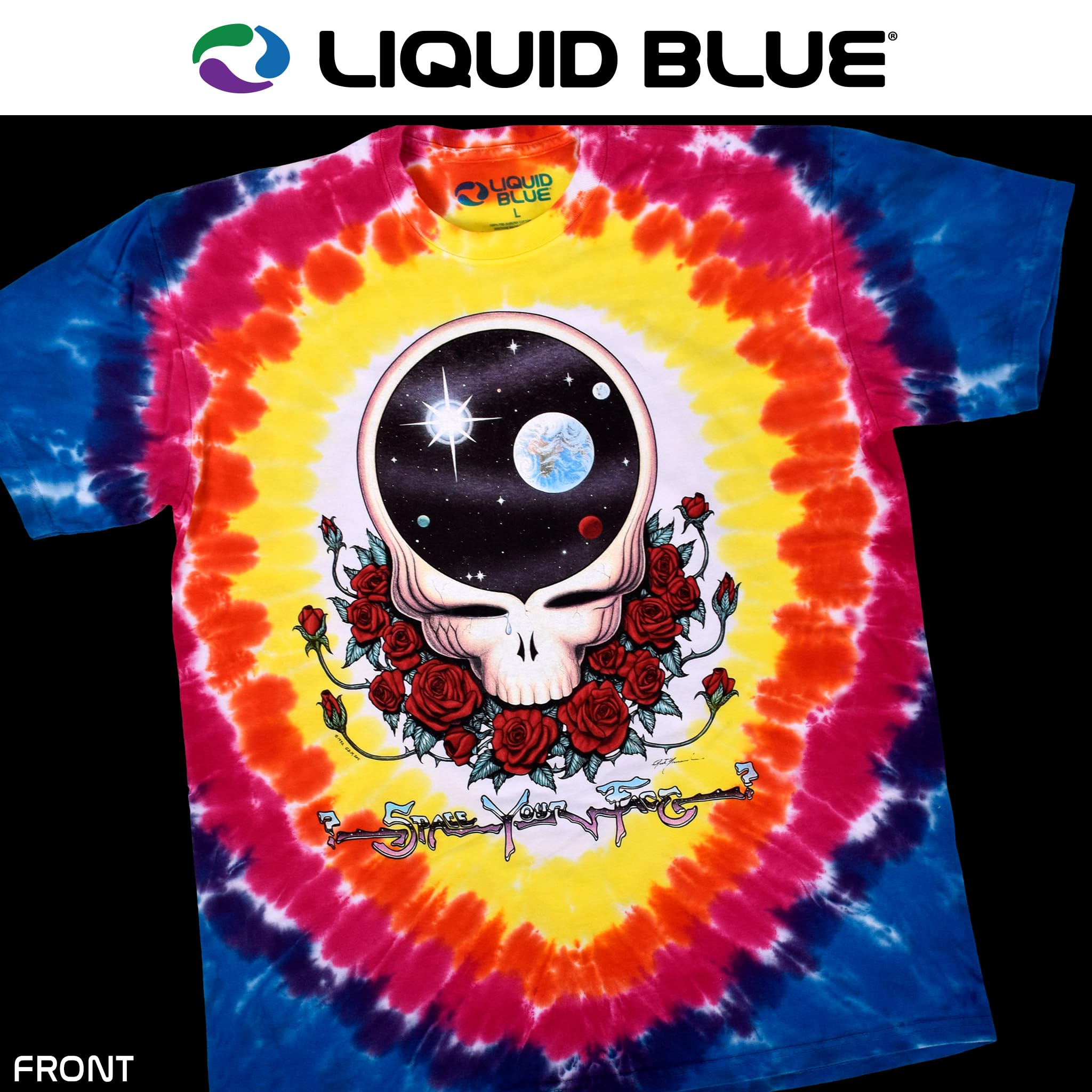 Liquid Blue Grateful Dead Space Your Face Short Sleeve T-Shirt Grateful Dead Space Your Face T-Shirt a Maniche Corte Uomo